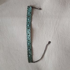 leather with stones choker